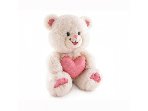 White Teddy bear with pink heart 
