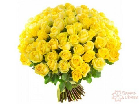 Букети для жінок 101 жовта троянда