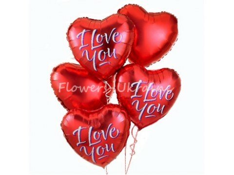 5 foil balloons "I love you"