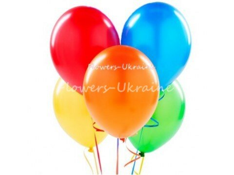 5 multicolored Helium balloons