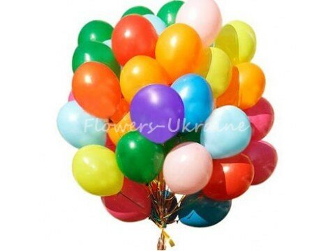 25 різнокольорових гелієвих кульок
